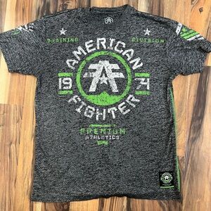 American Fighter Charcoal and Neon Tee